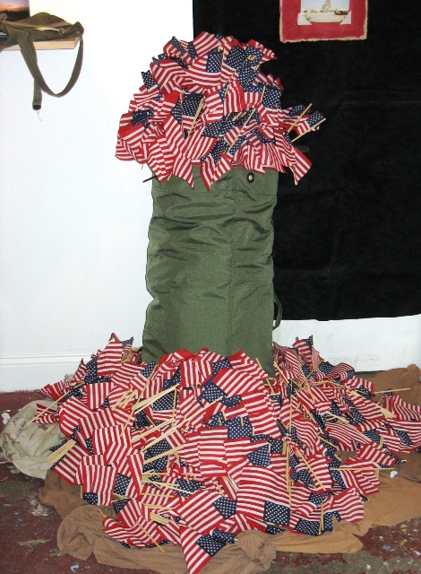 American Flags in Duffle Bag